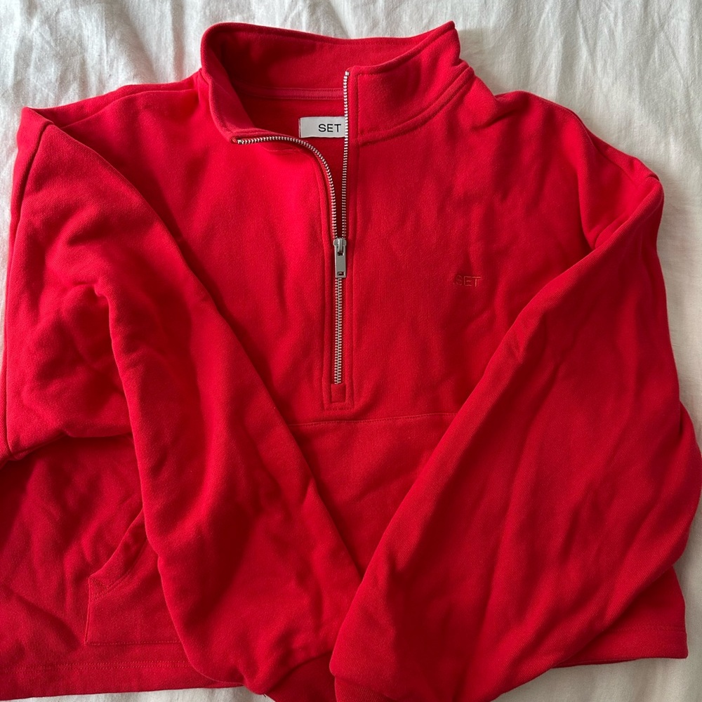 SET Active Red Half-Zip Fleece Pullover